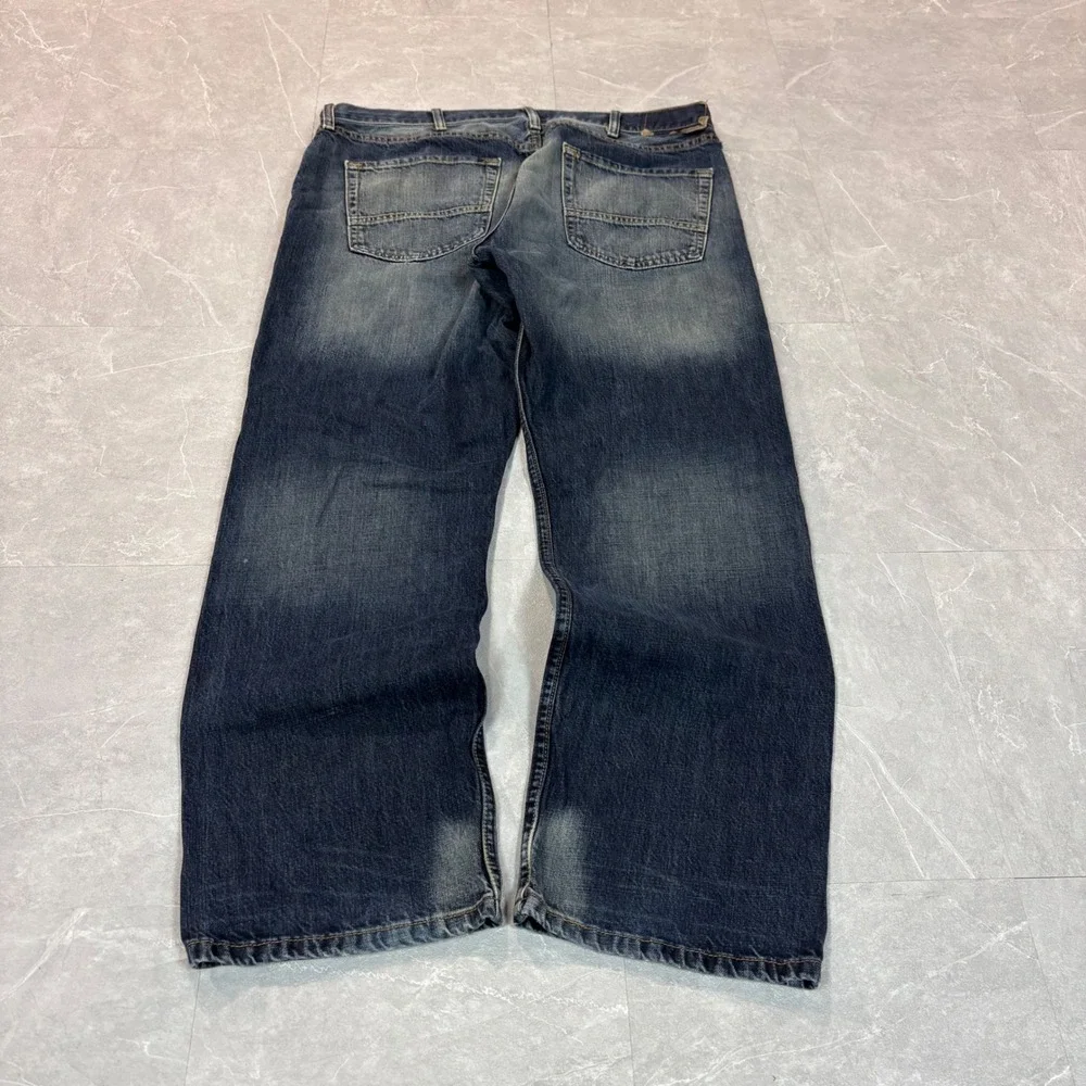 Nautica Jeans Co Mens 38x30 Blue Denim Relaxed Straight Leg Pants 100% Cotton